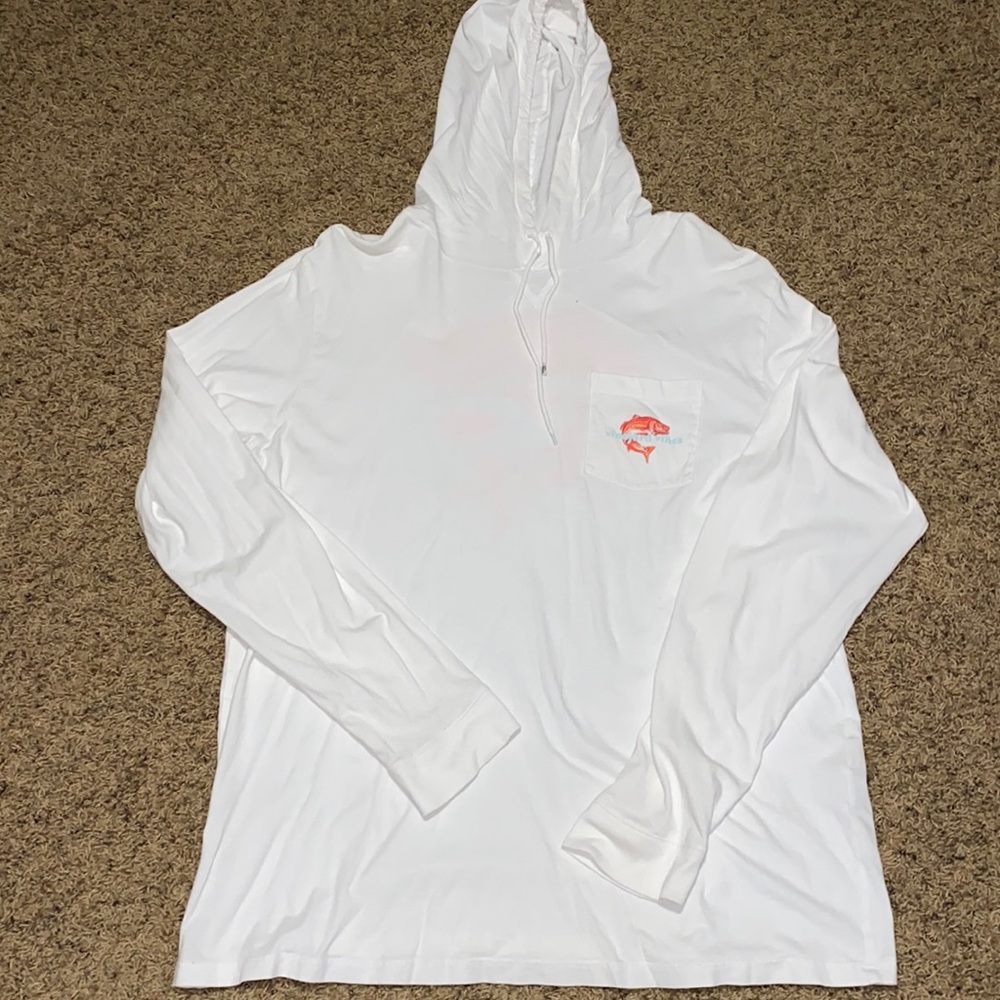 Men’s White Vineyard Vines Long Sleeve w/ Hood